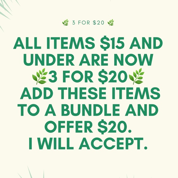 All listings $15 and under are 🌿3 for $20🌿. Bundle 3 listings & offer me $20. - Picture 1 of 1